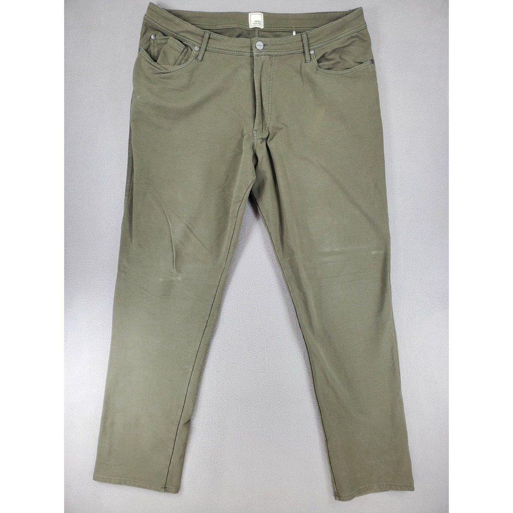 Swet Tailor Duo Pants Jeans‎ Mens 36x32 Green Stretch Comfort Slim Fit Khaki
